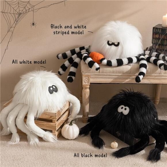 BRAND NEW Spider Shaped Throw Pillow 10.5 X 10.5 Inches - Picture 3 of 7